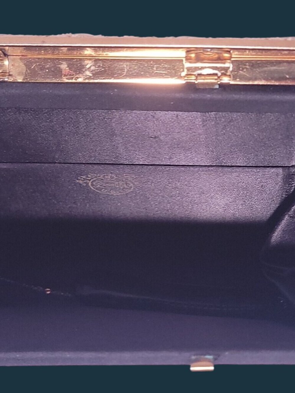 After Five L M Large Black Satin Envelope Clutch Evening Bag Foldover Coin Purse - Picture 11 of 11
